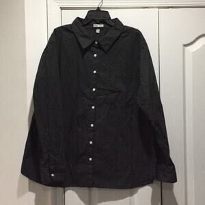 Per se 3x 💯 cotton blk/white dot blouse worn once